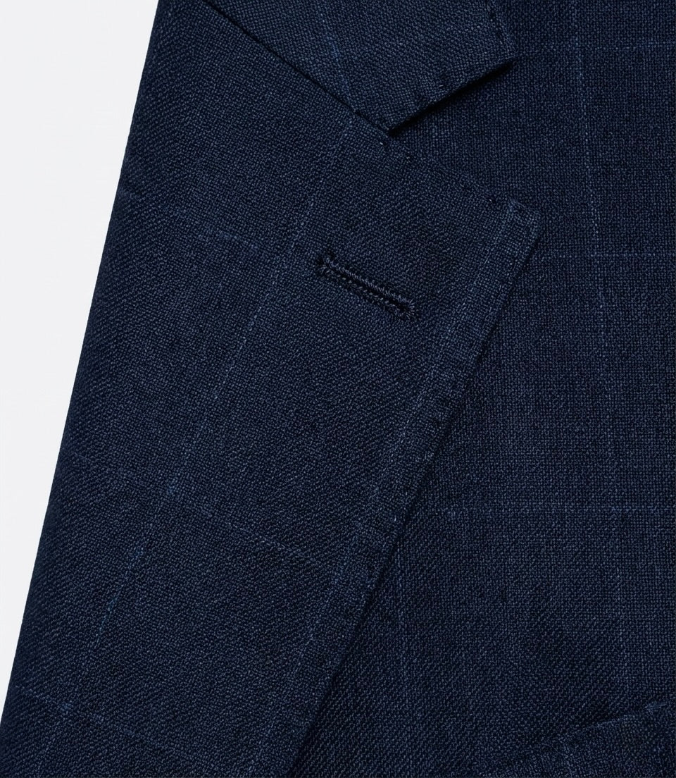 Zane Barläs AMF pick stitching, windowpane suit lapel hand-stitching