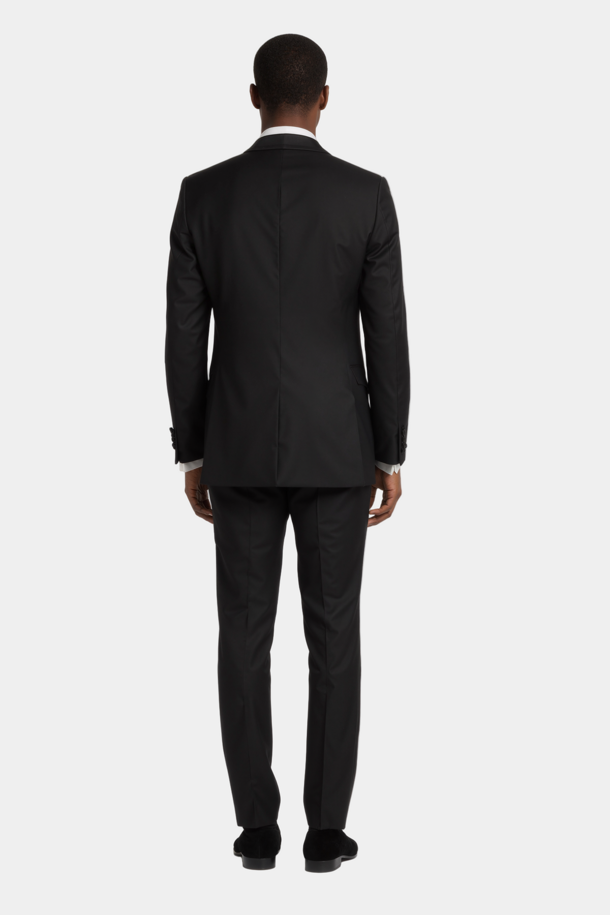 Zane Barläs Black Monaco Tuxedo, back view, clean single vent