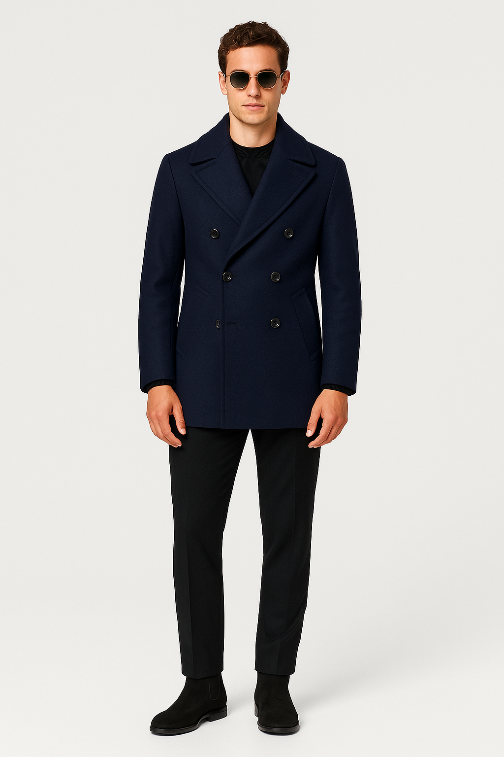 Zane Barläs Navy Wool Peacoat, layering allowance over suit men