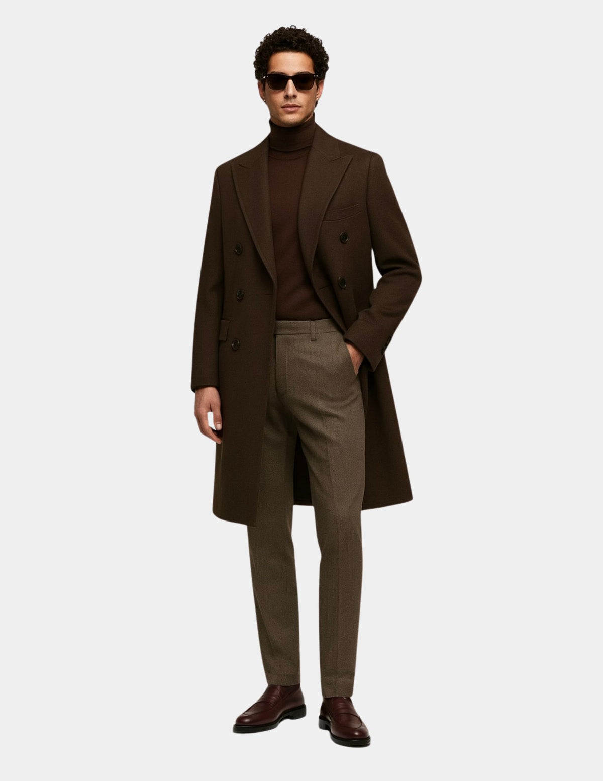 Zane Barläs Brown Wool Overcoat, layering allowance over suit