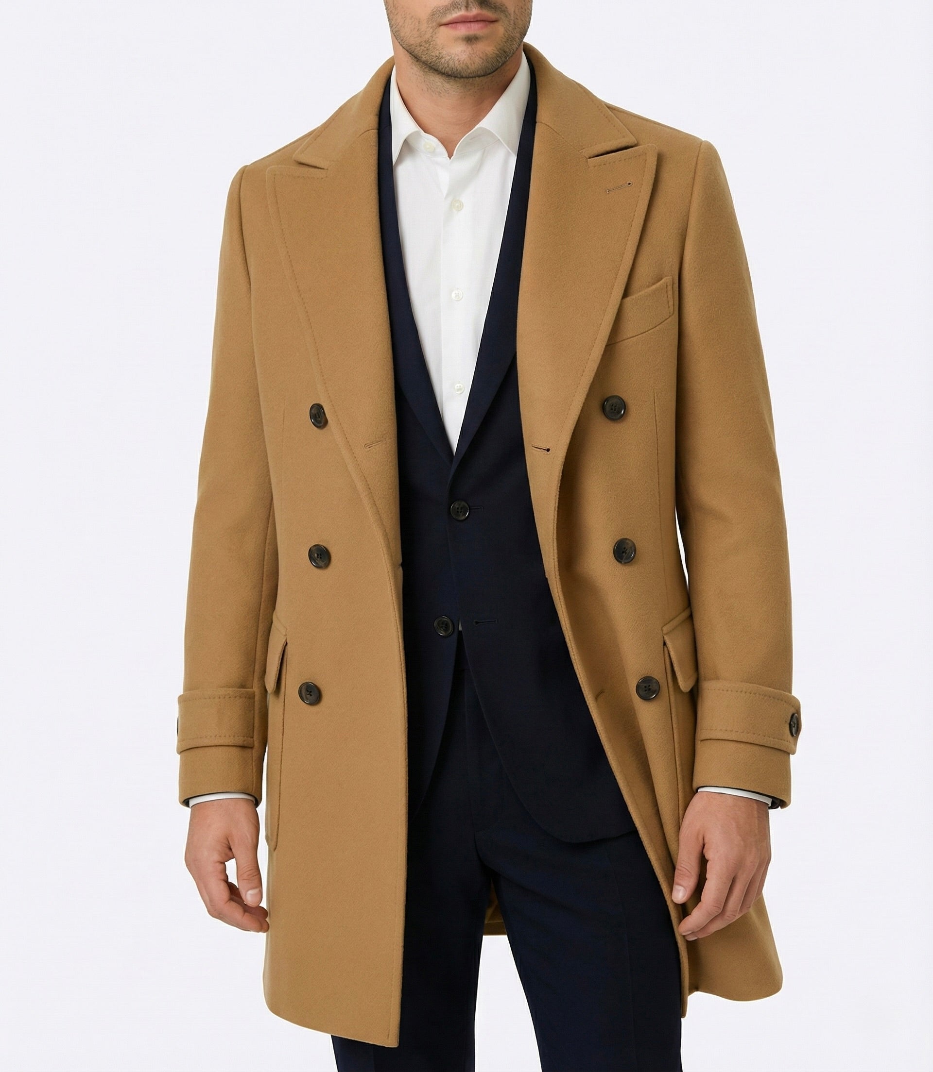 Zane Barläs Brown Cashmere Overcoat, layering allowance over suit men