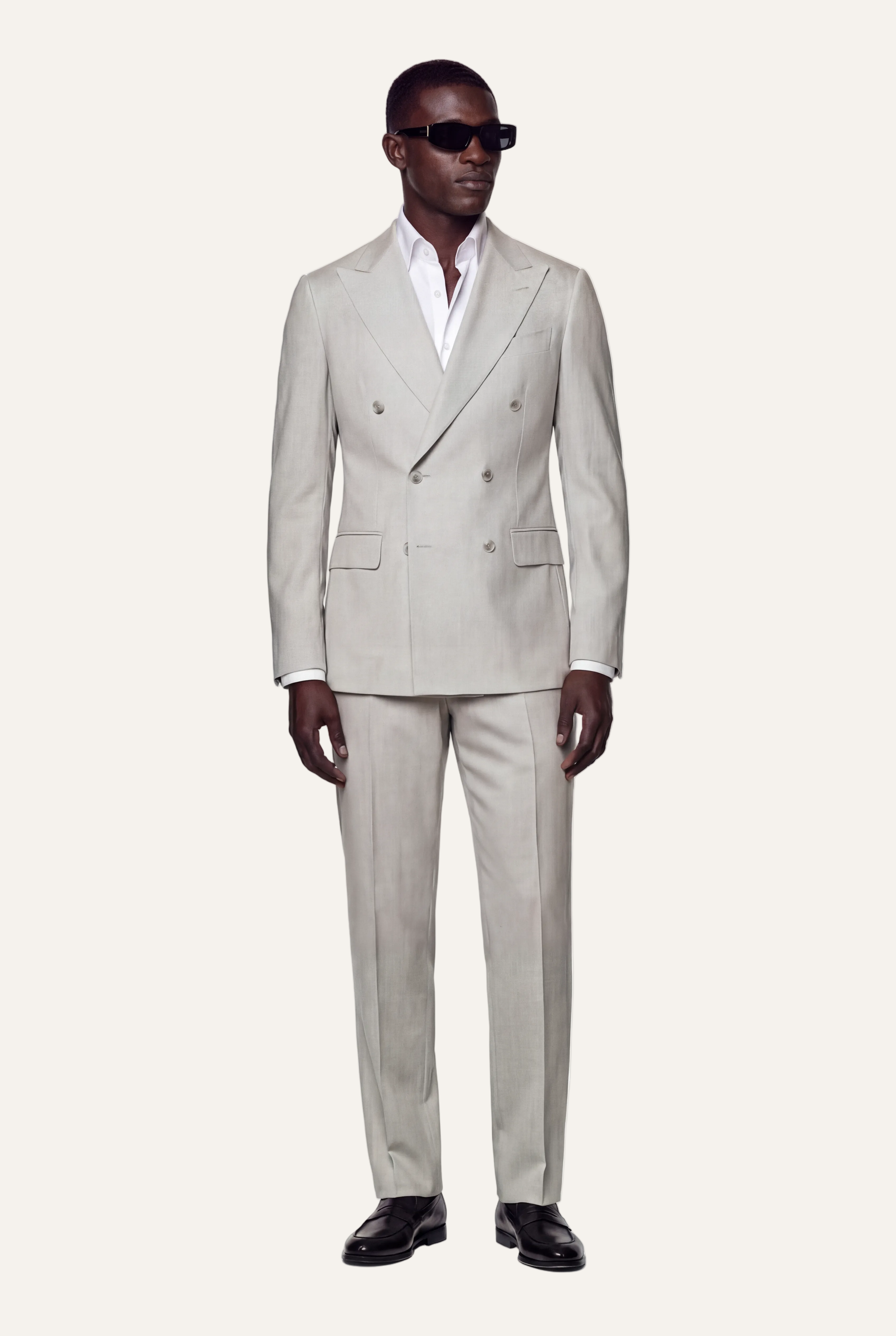 Zane Barläs Manhattan Light Grey Suit — double breasted silhouette front view