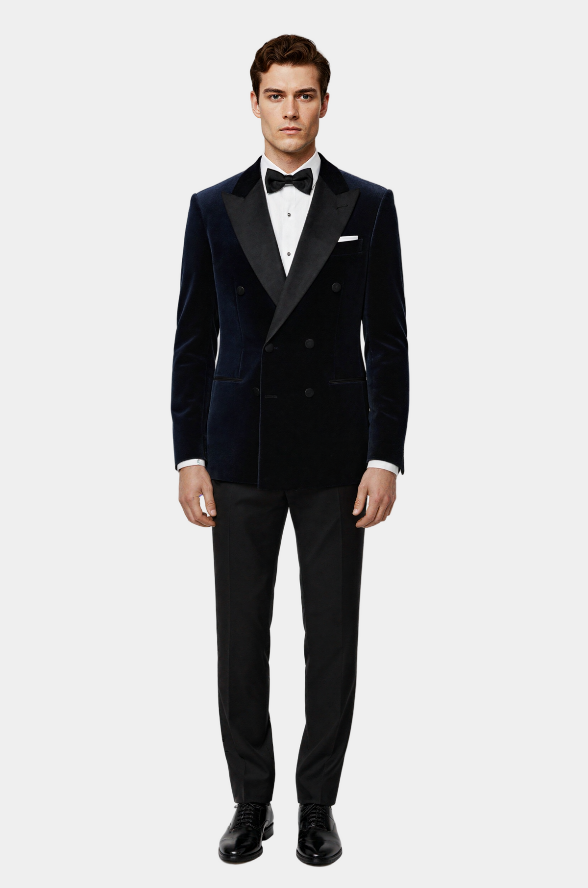 Zane Barläs Navy Velvet Dinner Jacket, velvet fabric and lapel detail