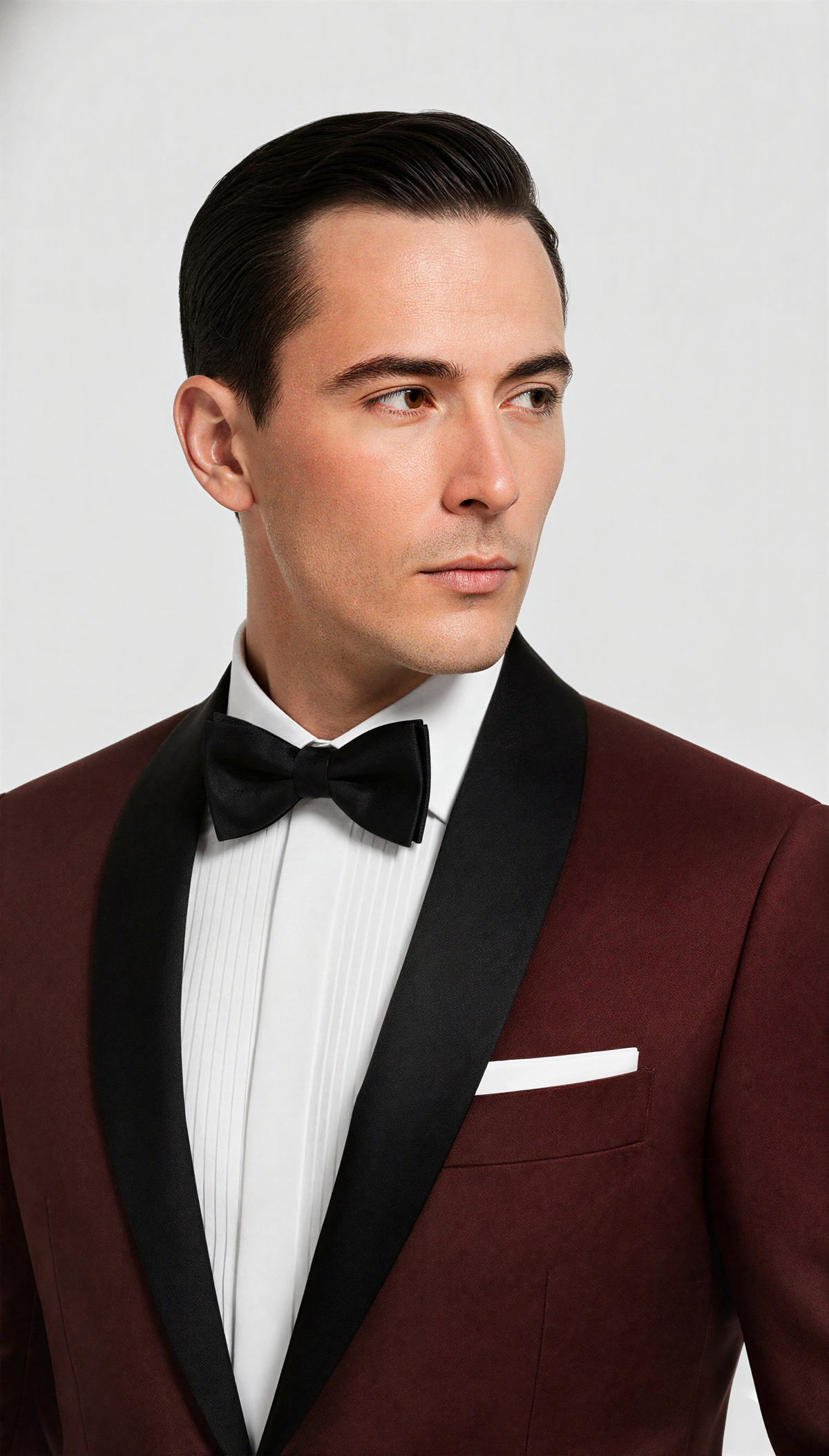 Zane Barläs Burgundy Monaco Tuxedo, silk satin lapel facing detail
