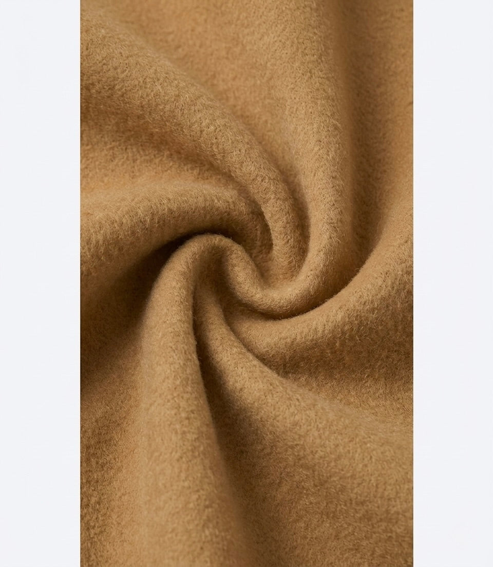 Zane Barläs Brown Cashmere Overcoat, soft hand feel cashmere and wool blend