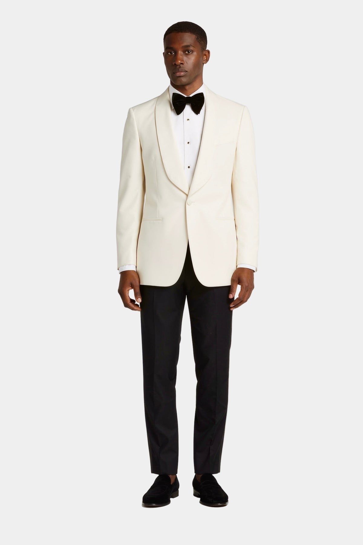 Zane Barläs Off-White Dinner Jacket, styled editorial shot on model