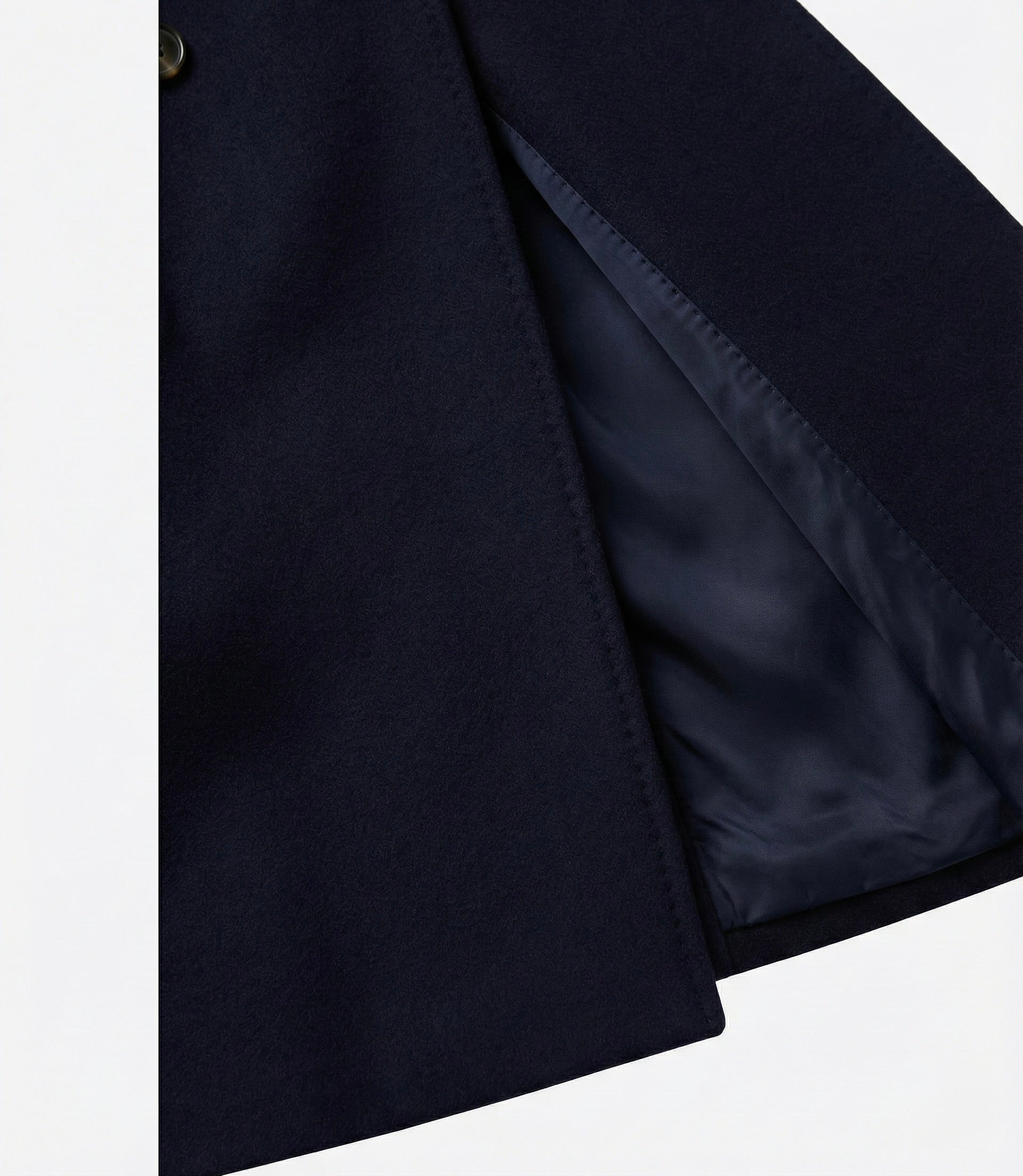 Zane Barläs Navy Blue Cashmere Overcoat, wind-resistant cashmere wool construction