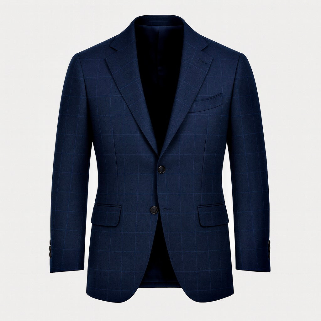 Navy Windowpane Suit
