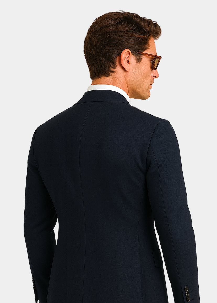 Zane Barläs Navy Double Breasted Suit, full suit ghost mannequin