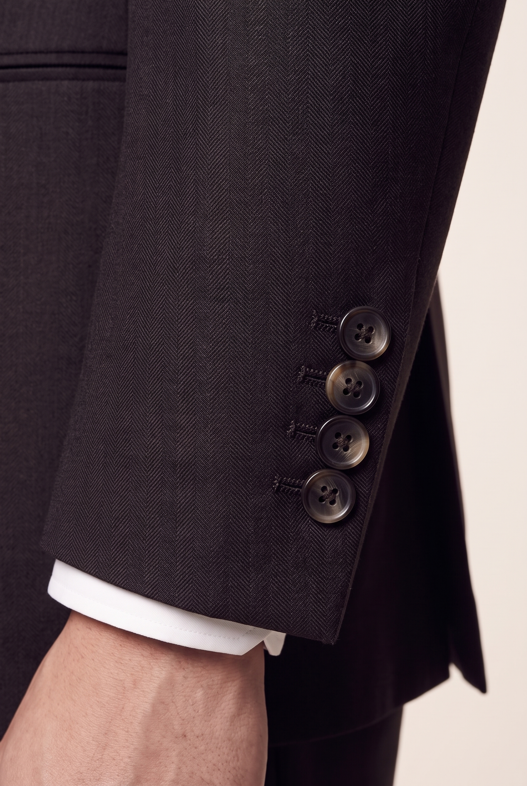 Manhattan Dark Brown Suit, cuff button detail