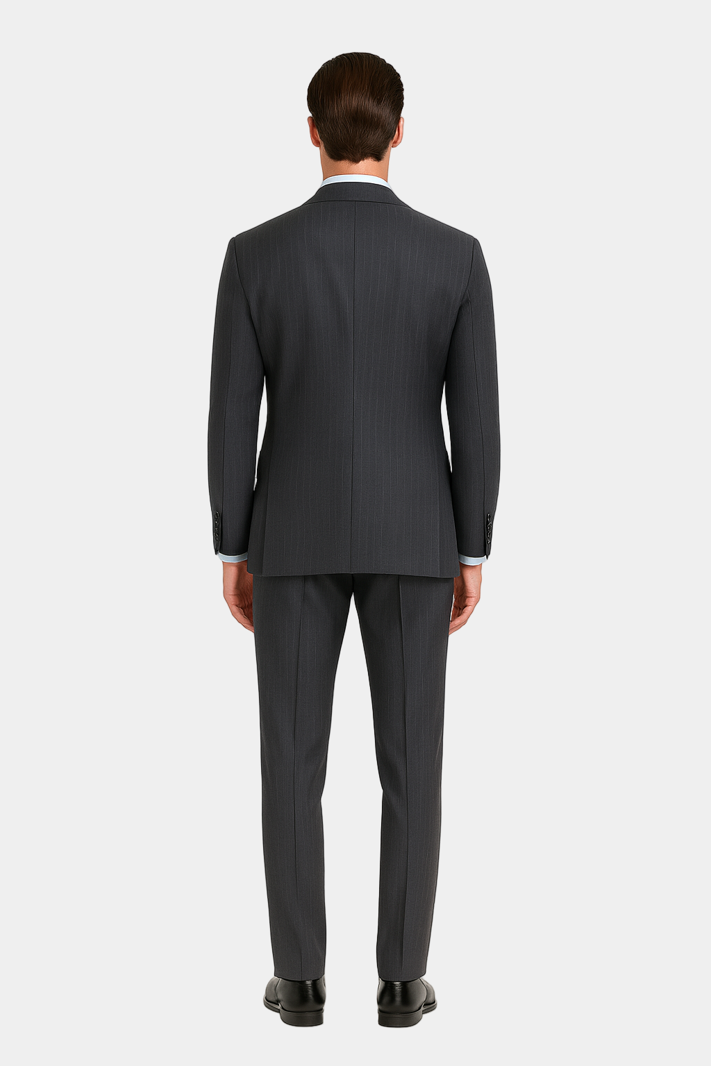 Zane Barläs Monaco Grey Pinstripe Suit, back view, clean vent