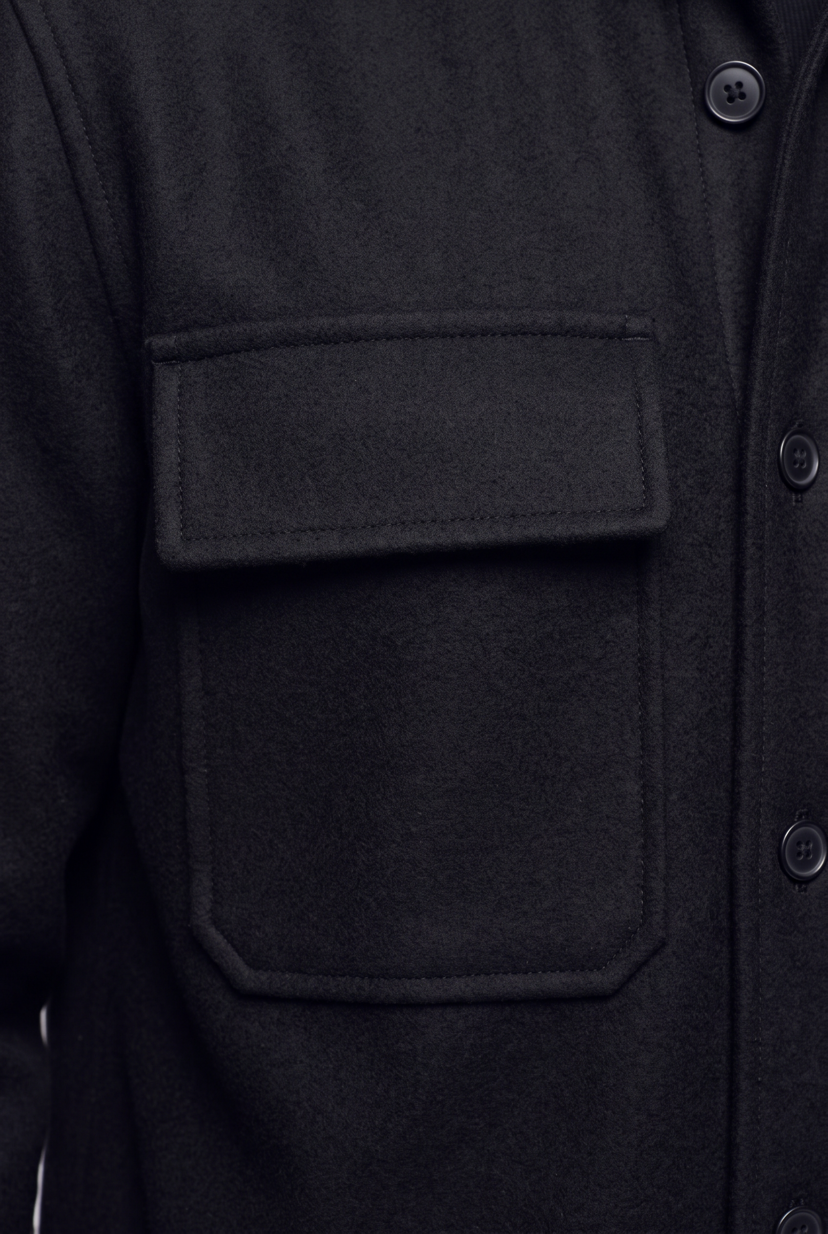 Black Shirt Jacket, pocket detail
