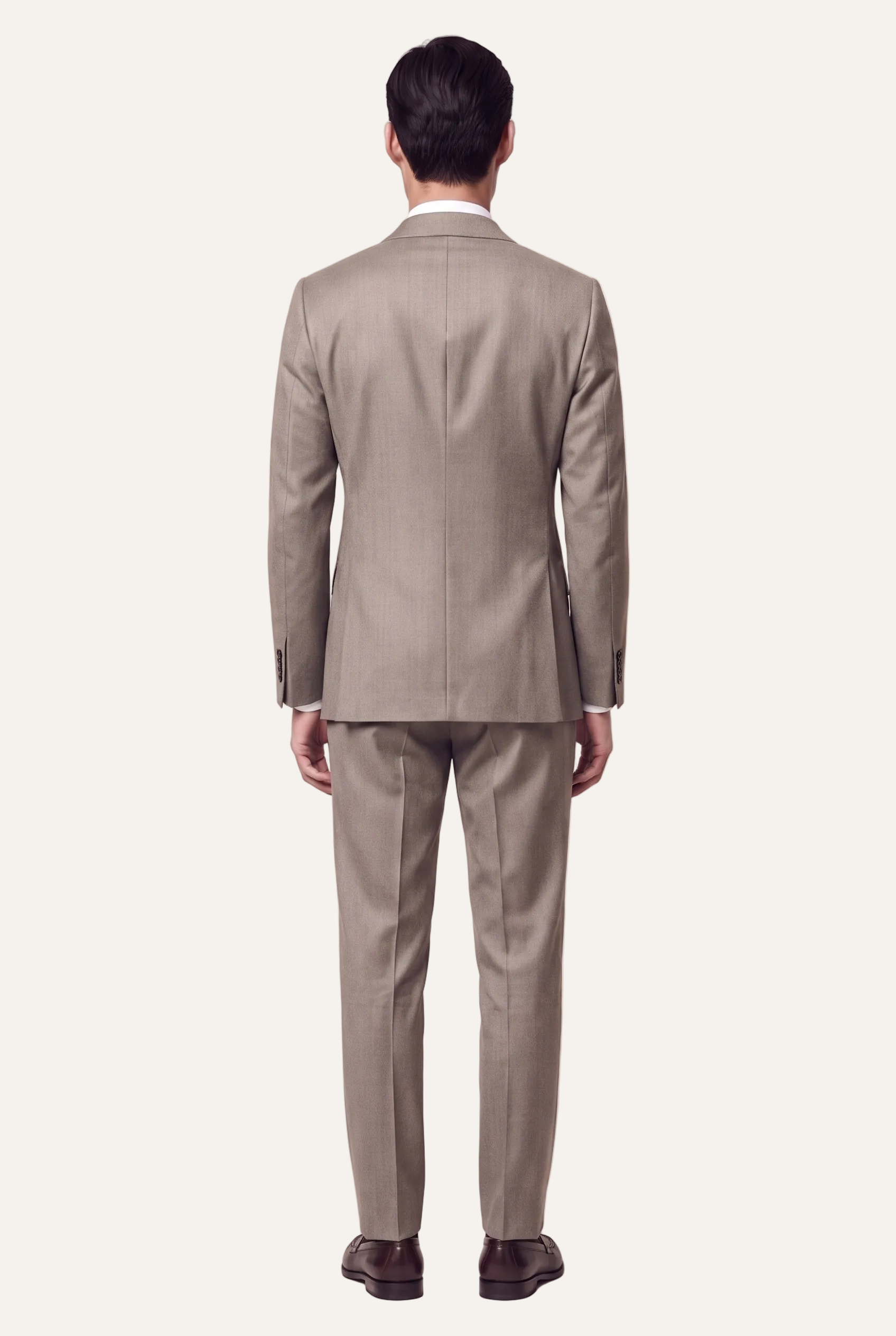 Manhattan Taupe Suit, full back view