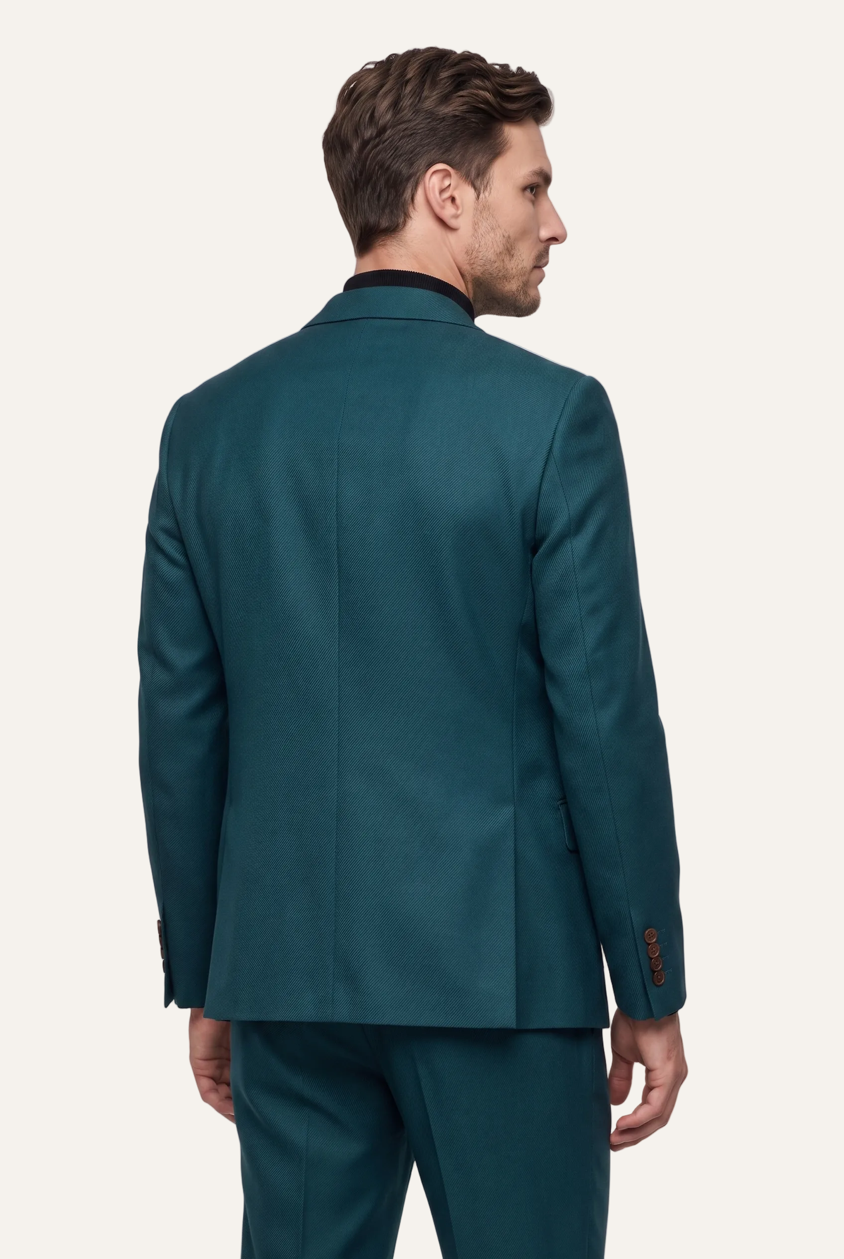 Oxford Turquoise Suit, back three quarter view