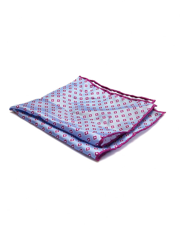 Zane Barläs Blue Silk Pocket Square — on white background
