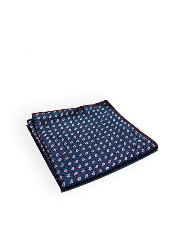 Zane Barläs Navy Silk Pocket Square — on white background