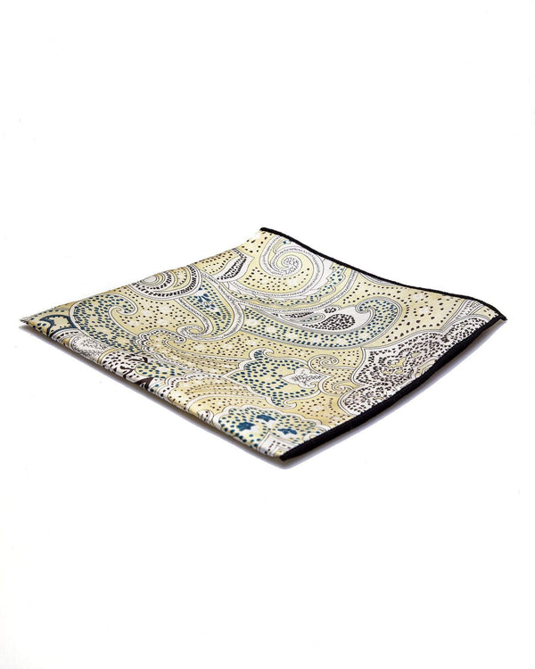 Zane Barläs Yellow Silk Pocket Square — on white background
