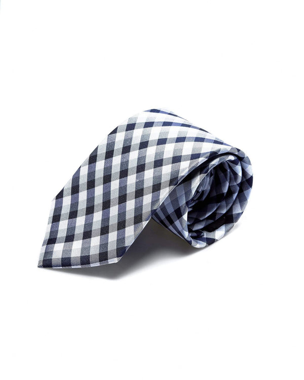 Zane Barläs Grey Silk Tie — on white background