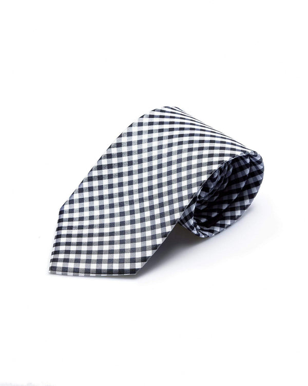 Zane Barläs Grey Silk Tie — on white background