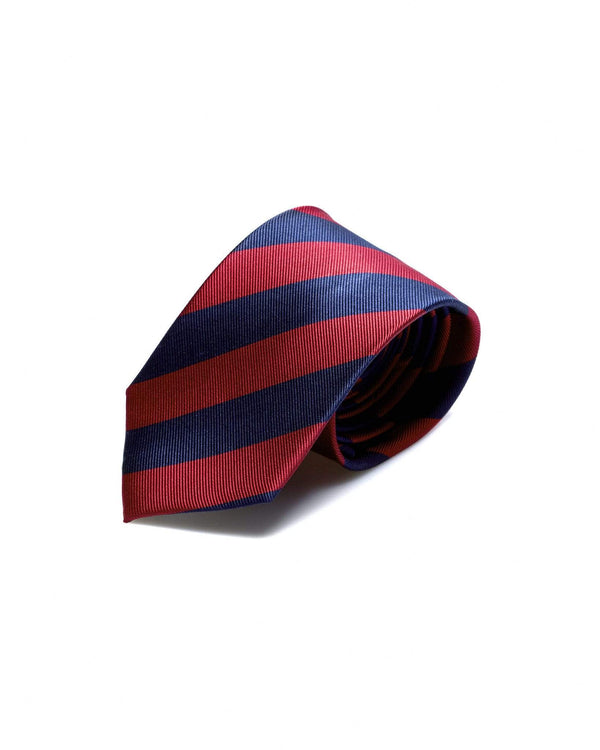 Zane Barläs Navy Red Silk Tie — on white background