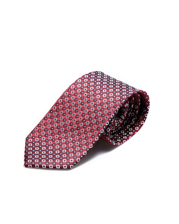 Zane Barläs Red Silk Tie — on white background