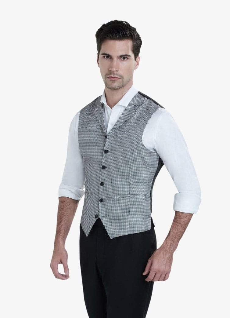 Zane Barläs Grey Waistcoat, front view on model