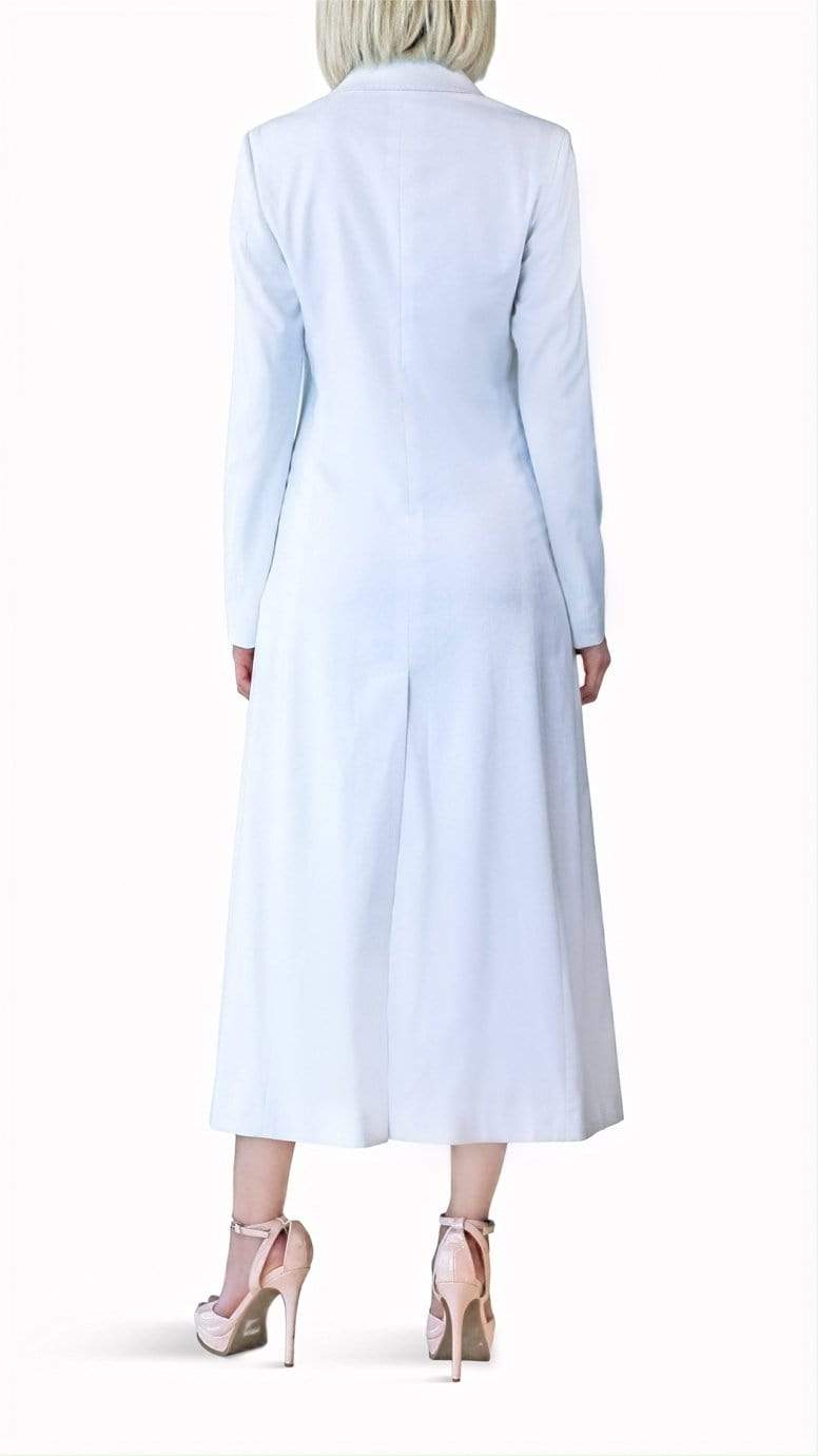White Silk Tuxedo Dress