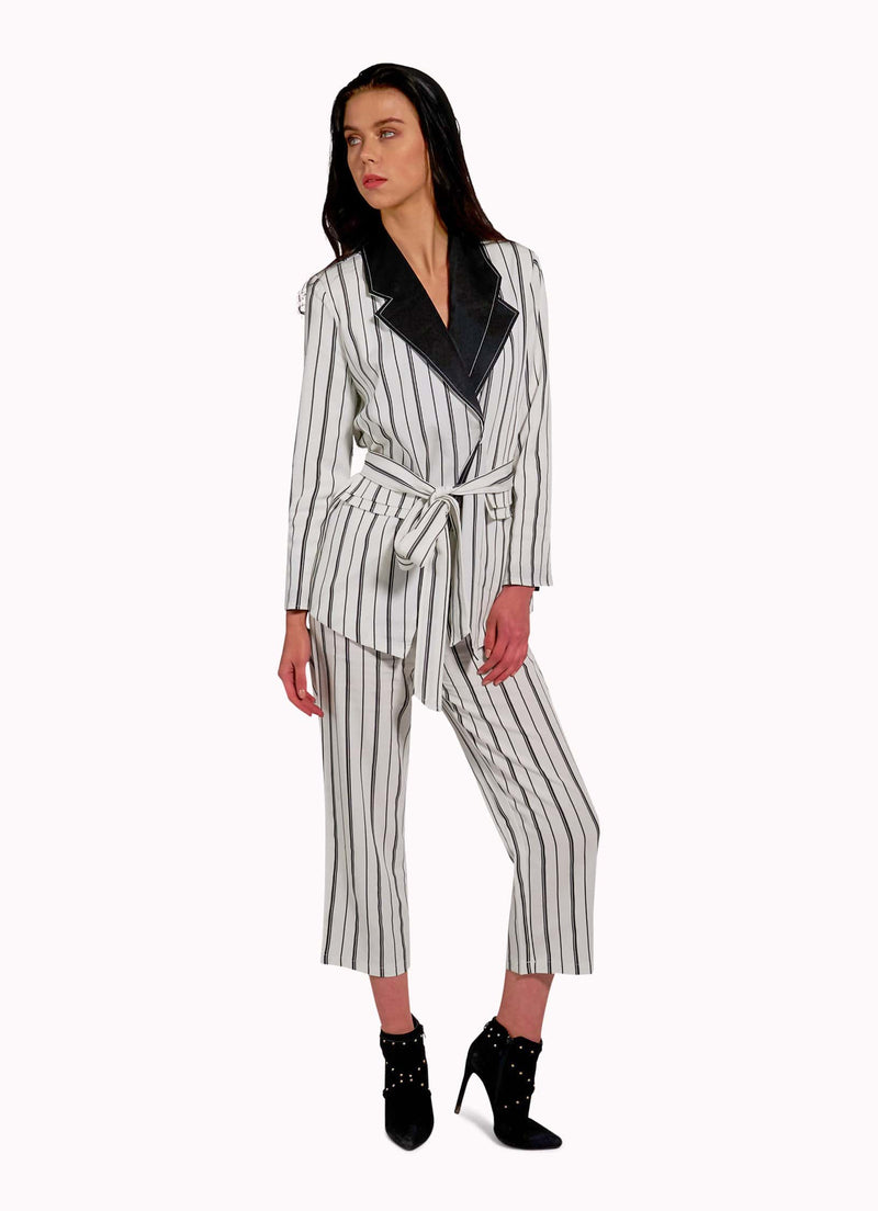 Black and White Stripes Suit