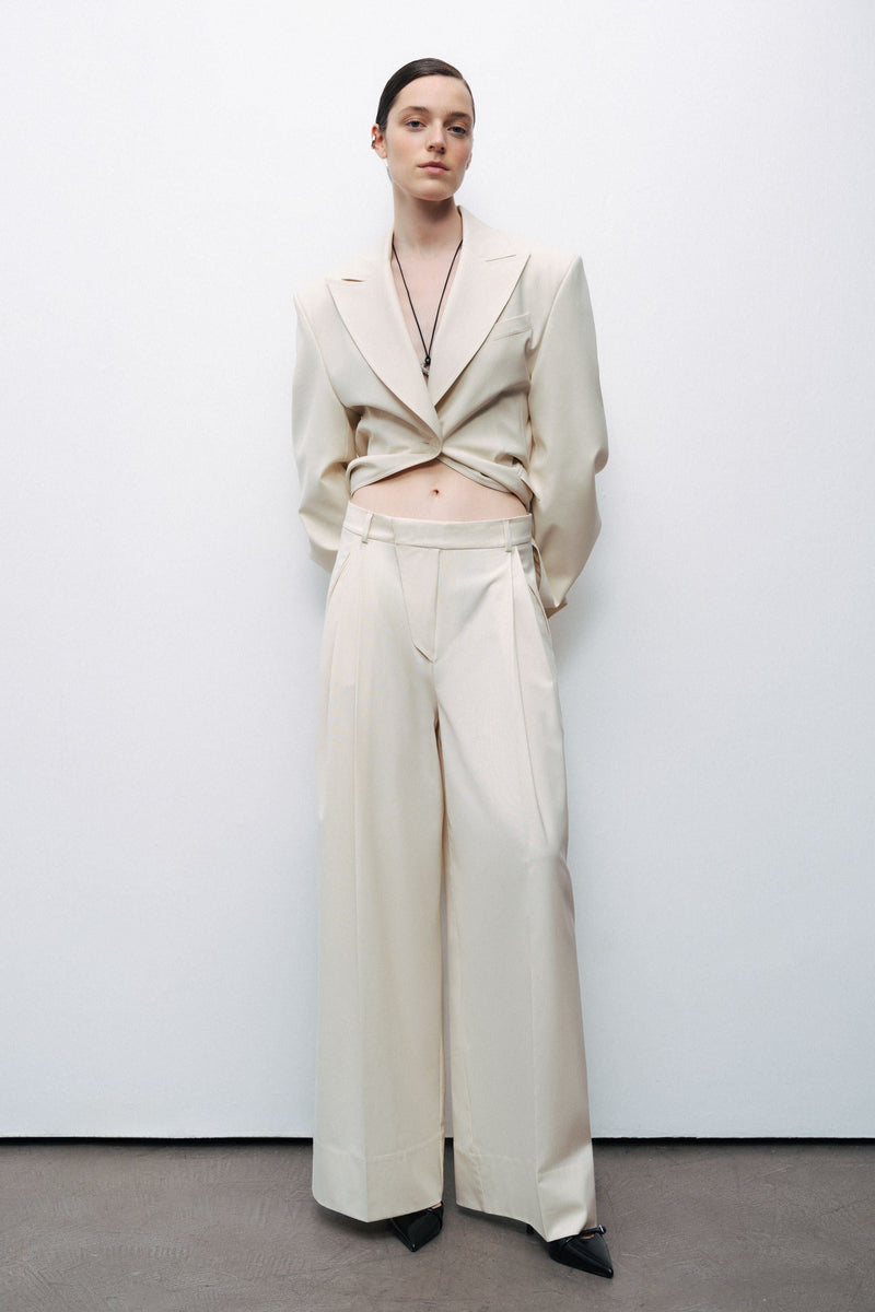 Asymmetric Placket Detail Pants