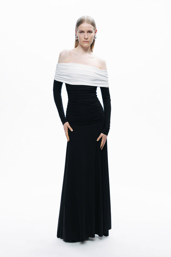 Contrast Color Maxi Dress