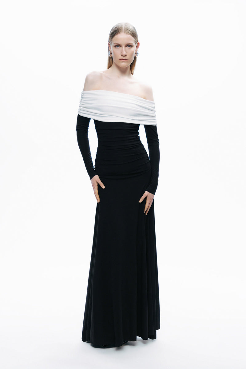 Contrast Color Maxi Dress