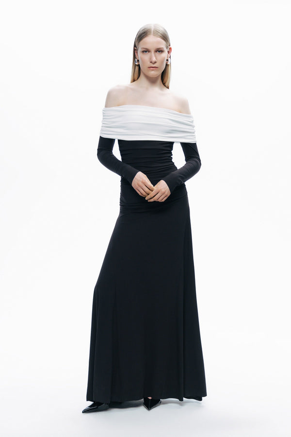 Contrast Color Maxi Dress