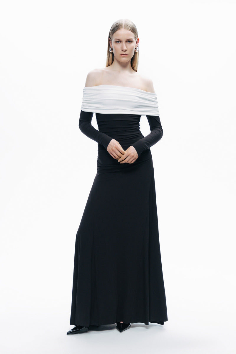 Contrast Color Maxi Dress