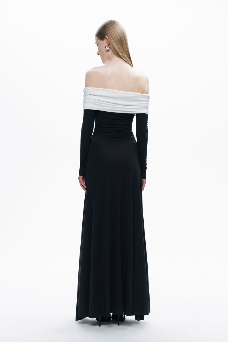 Contrast Color Maxi Dress