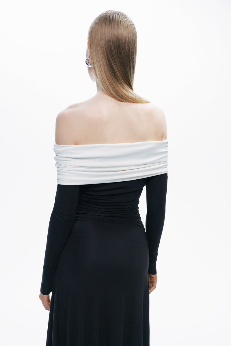 Contrast Color Maxi Dress