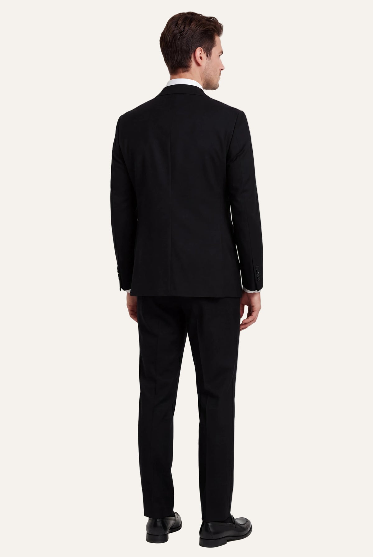 Zane Barläs Oxford Black Suit — back view single vent clean silhouette