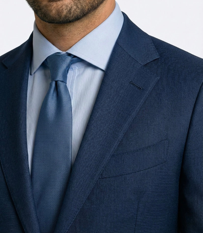 Zane Barläs Blue Monaco Suit — on model lifestyle shot