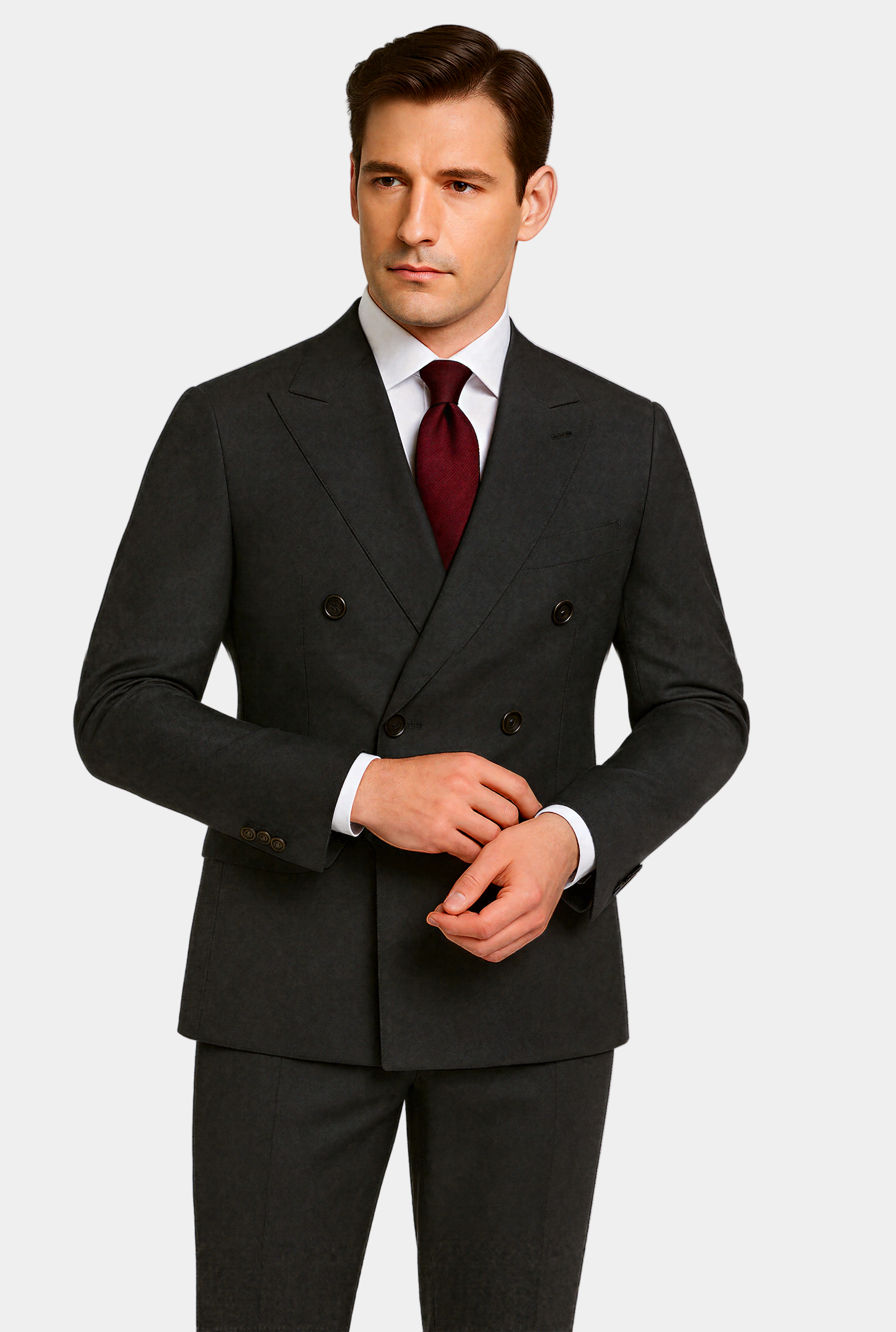 Grey Double Breasted Suit