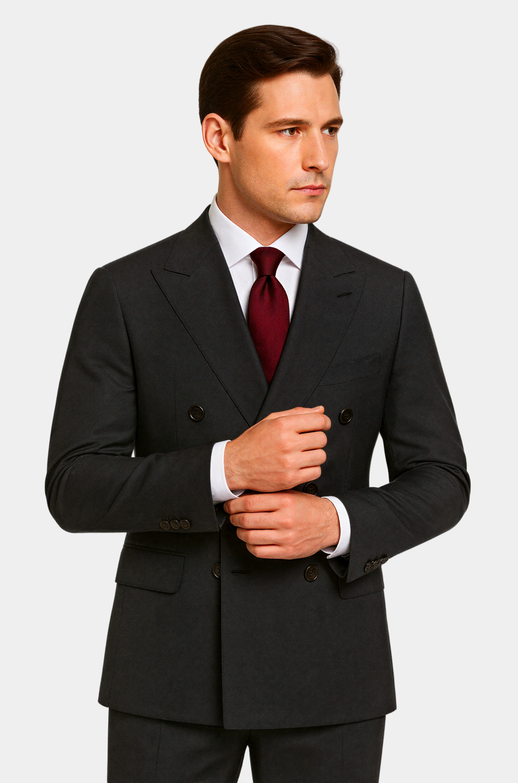 Grey Double Breasted Suit