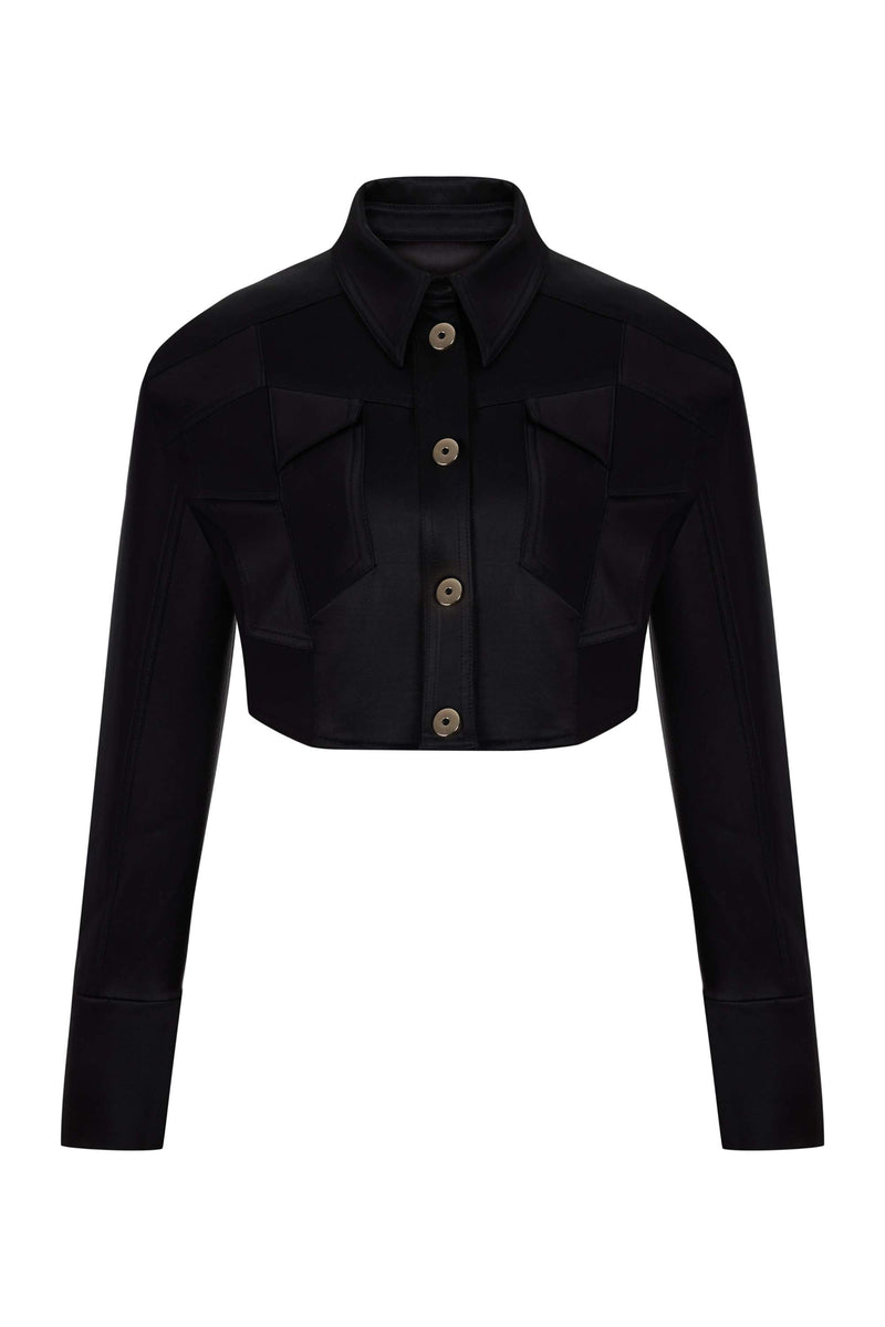 Asymmetric Pocket Crop Jacket (Final Sale)