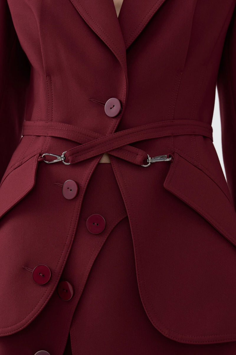 Belted blazer jacket hotsell