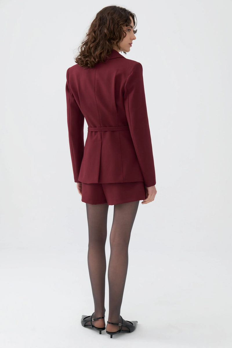 Belted blazer jacket deals