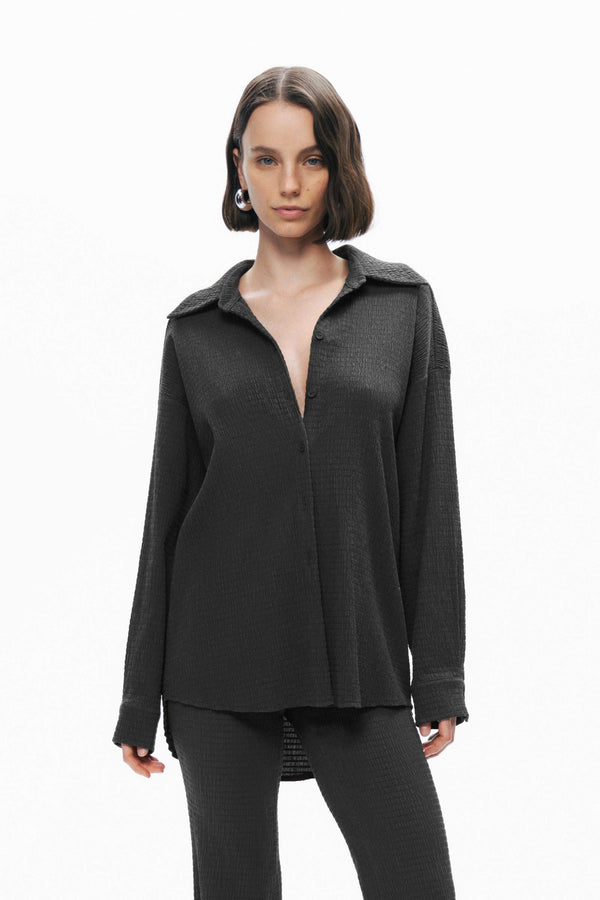 Crumpled Fabric Draped Shirt