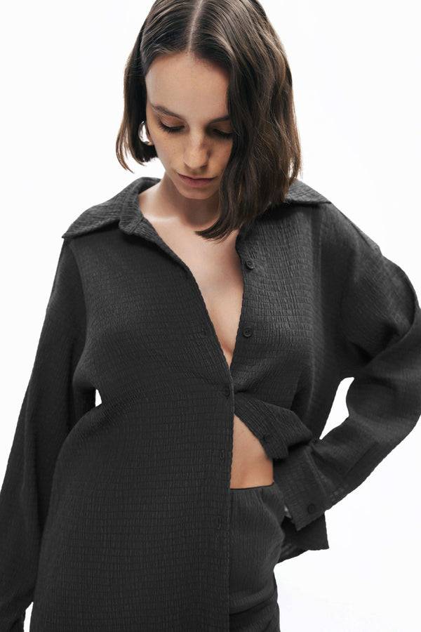 Crumpled Fabric Draped Shirt
