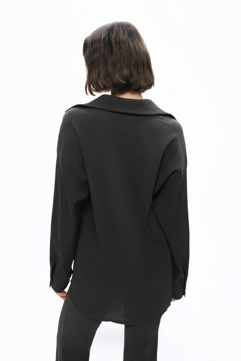 Crumpled Fabric Draped Shirt