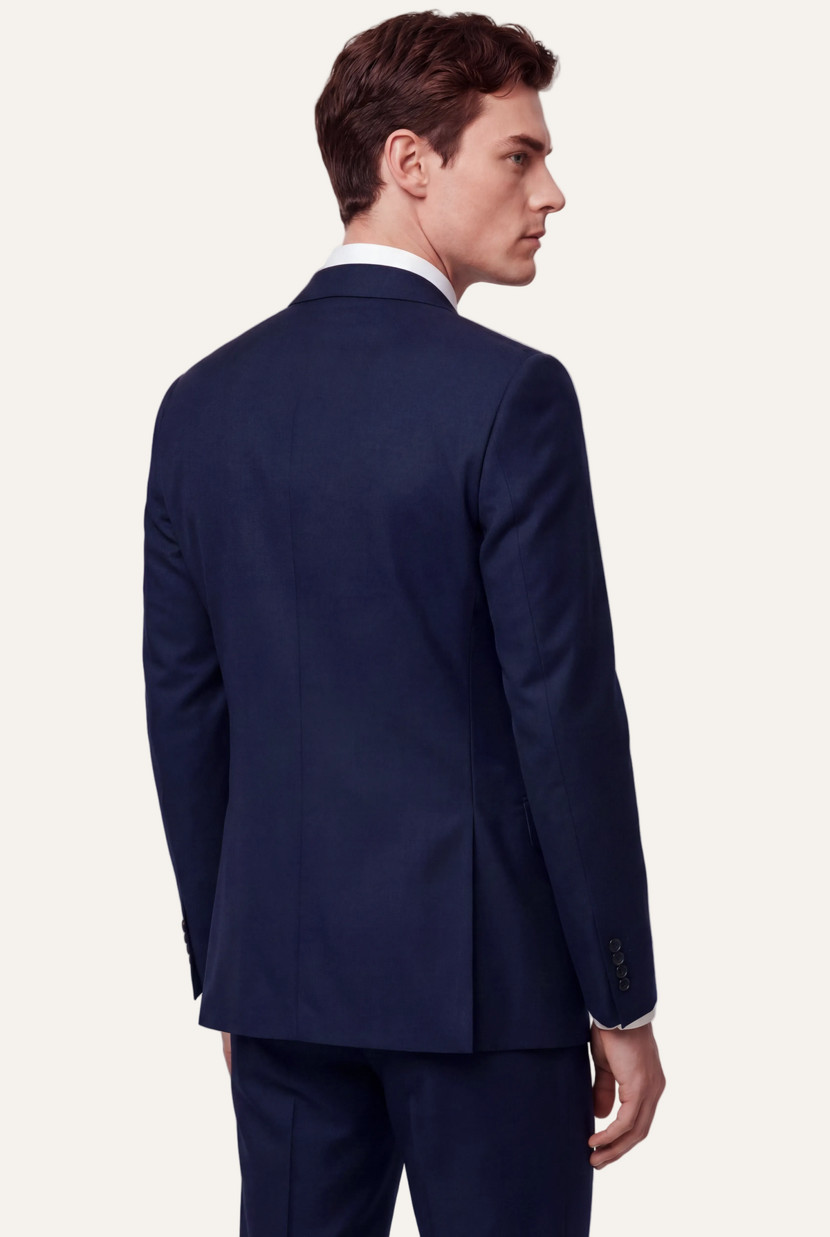 Zane Barläs Oxford Navy Blue Suit — back view single vent clean silhouette