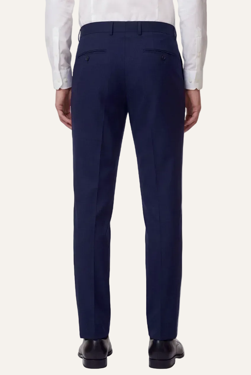 Zane Barläs Oxford Navy Blue Suit, tapered leg trousers back view