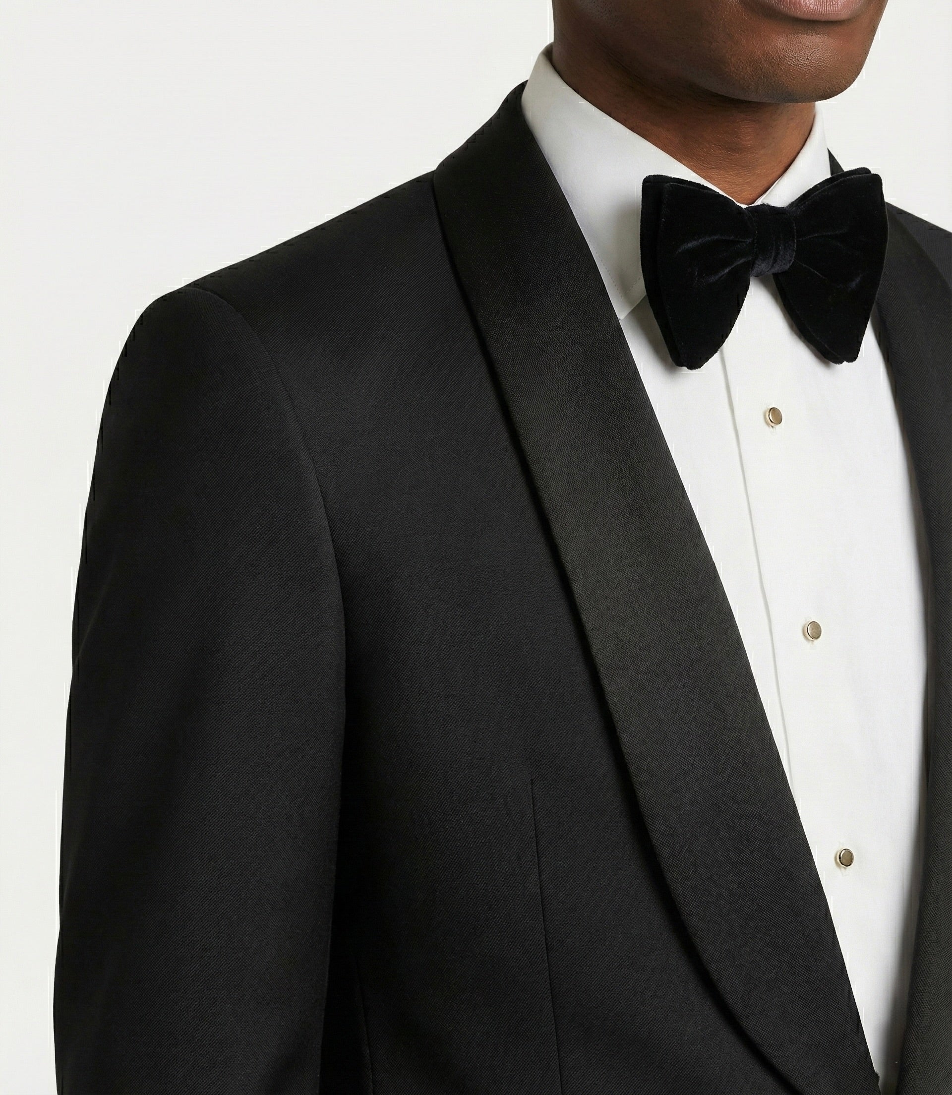 Zane Barläs Black Monaco Tuxedo, shawl lapel satin facing close-up