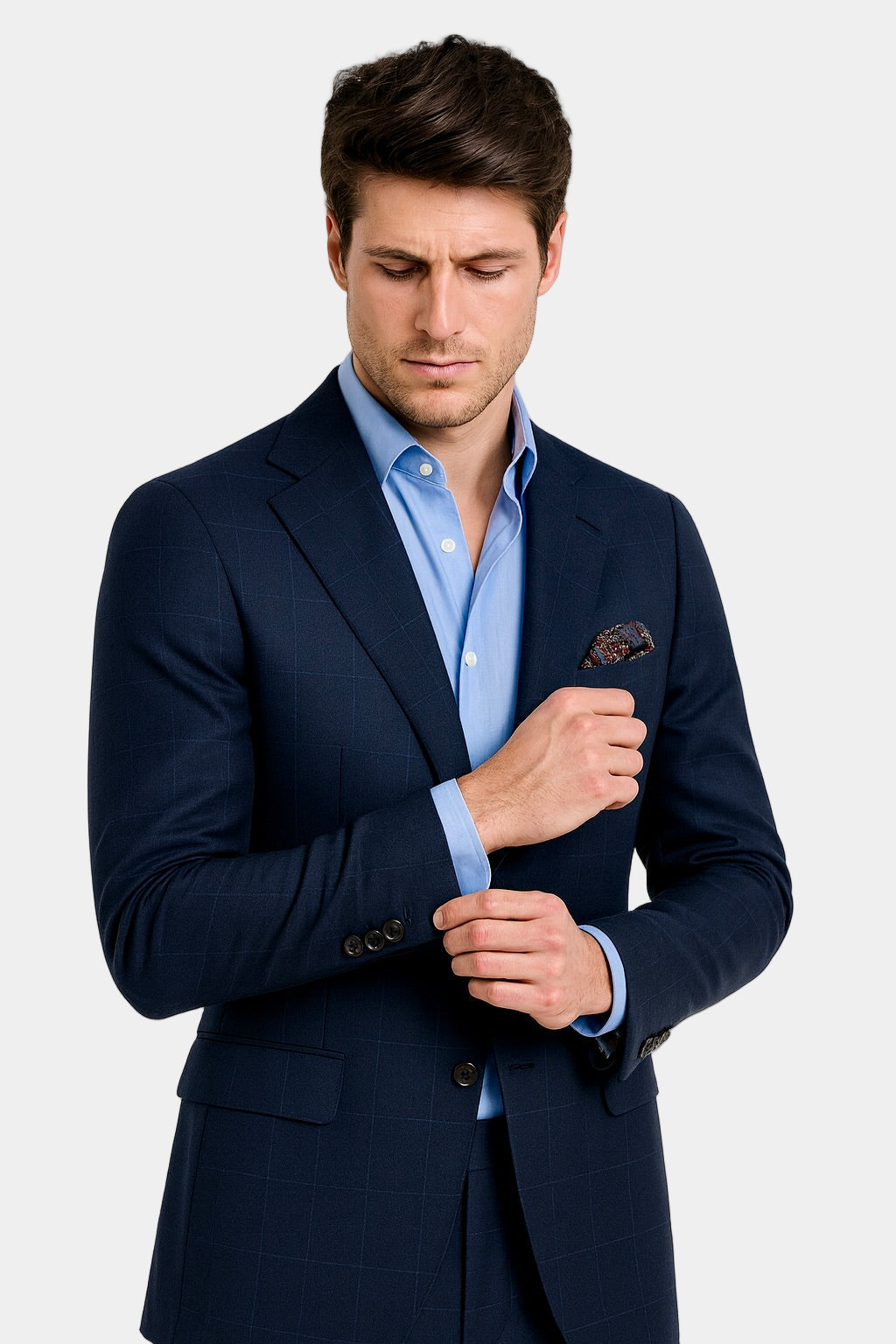 Oxford Navy Windowpane