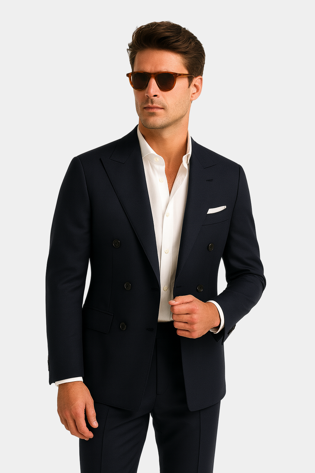 Navy Blue Double Breasted Suit